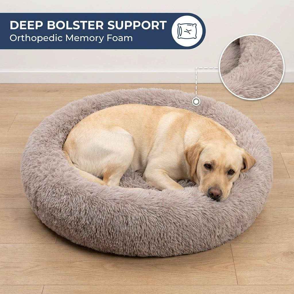 Shag Donut Orthopedic Dog Bed