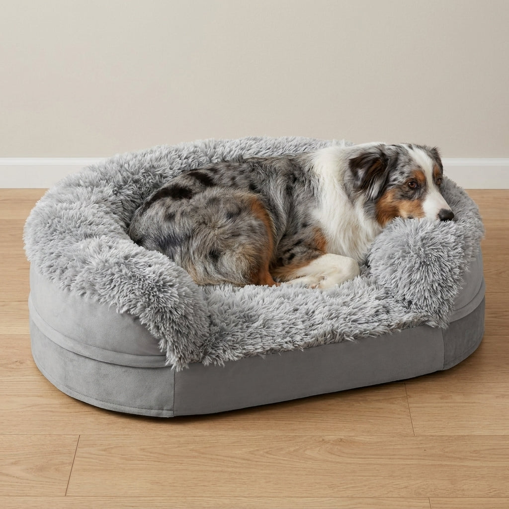 Plush Semicircle Orthopedic Dog Bed