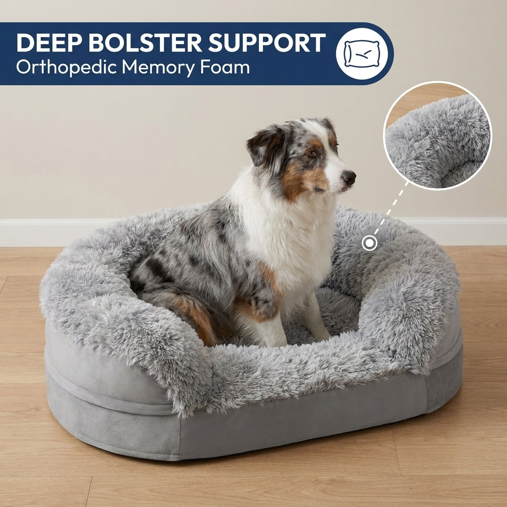 Plush Semicircle Orthopedic Dog Bed